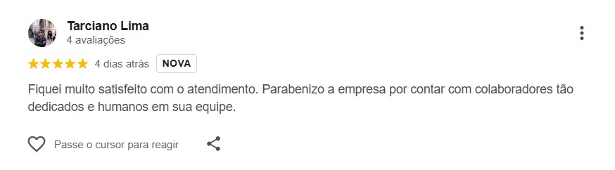 Avaliação real no Google - Print 2