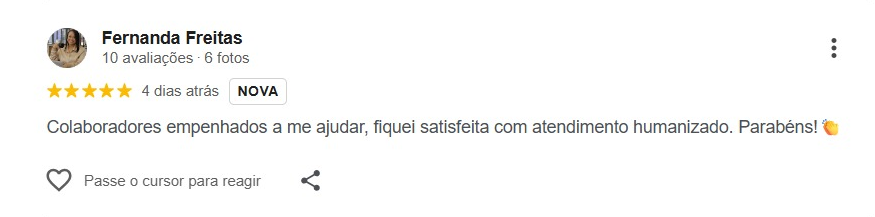 Avaliação real no Google - Print 3